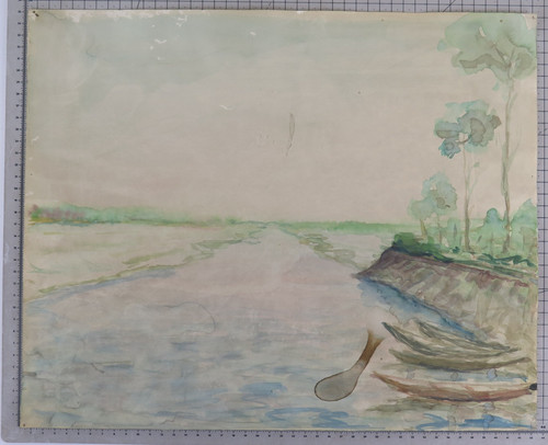 Tableau vintage paysage - paysage, delta