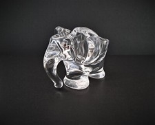 Cendrier vintage figurine en cristal éléphant signé Art Vannes-Le-Châtel 1950