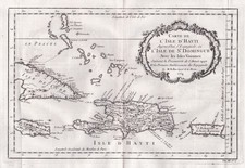 Carte De L'Île Hispaniola Haïti Cuba République Dominicaine Bellin 1754