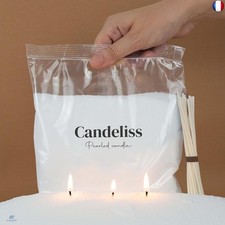 CANDELISS Kit Bougies Perlées avec Meche. Set Perle de cire pour Bougie en 