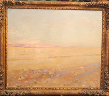 Oued à Biskra vers 1904 . Tableau orientaliste de Paul Leroy ( 1860-1942 )