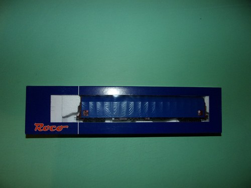Roco wagon bâché long bleu - wagon,