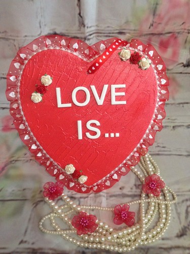 Plaque coeur fait main - , shabby