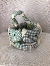 Petit Panier Cache pot Peluche Chats Vintage PDI165