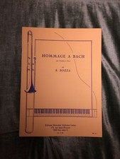 Eugène Bozza Hommage a Bach pour trombone et piano score partition Leduc 