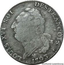 V9702 Rare Ecu 6 Livres Louis XVI 1793 an 5 1er Sem L Bayonne -> Make offer