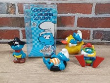 4 JOUETS DE BAIN SCHTROUMPFS PLASTOY SMURF PIRATE CANARD  BOUEE PLONGEUR SET N°2