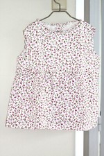 top blouse tons roses tissu fleuri "liberty" 8 ans - coton - boutons dos  - TBE