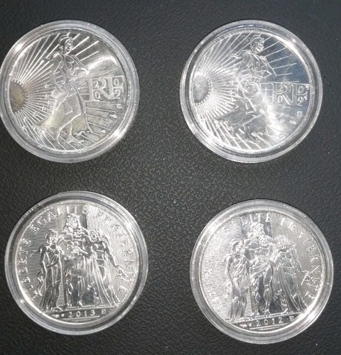 Lot pièces argent euros - pièces, 10
