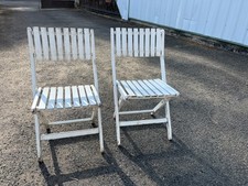 Paire de chaises vintage pliantes en bois – Années 60/70