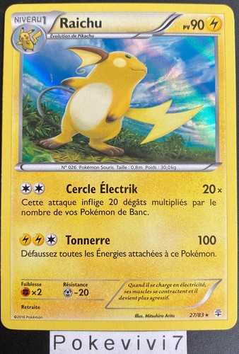 Carte pokemon raichu 83 - carte, 27/83