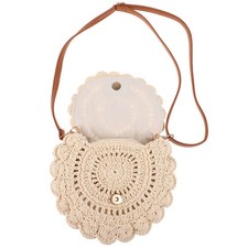  Sac tissé en coton pour femmes, sac de plage de Style rustique, sac à