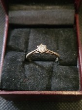 Ancienne Bague solitaire en argent zirconium Taille 54 Ref F184