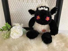 3 ⚜️ Peluche Doudou Shaun Le Mouton Noir et Blanc Avec Fleurs Hauteur 20 Cm  ⚜️