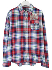 Napapijri Chemise Homme 2XL Multicolore Bouton-Up Imprimé Carreaux Patché Poche