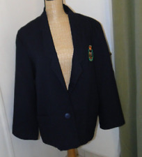 Veste légère Femme Vintage bleu marine écusson  Taille  F 2