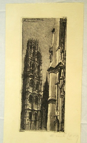 Signed emile leroi etching - emile,