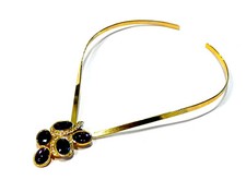 Bijou fantaisie alliage doré torque détails cristal améthyste necklace