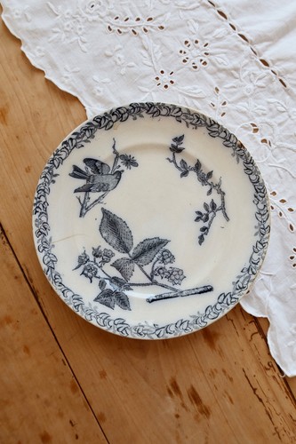 Assiette plate ancienne terre