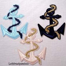 PATCH écusson thermocollant, Grande ANCRE MARINE, 8,5 x 11 cm, Applique
