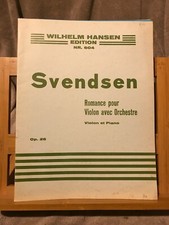Svendsen Romance pour violon et piano opus 26 partition ed. Wilhelm Hansen