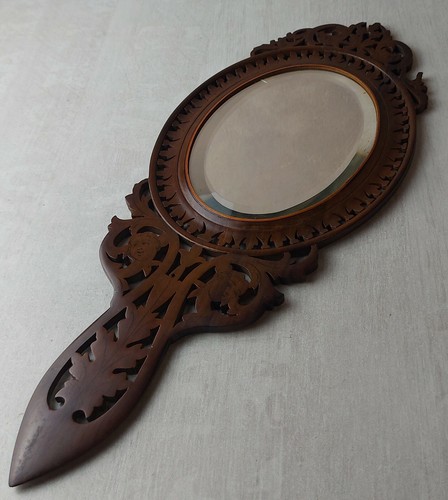 Ancien miroir biseauté - , à