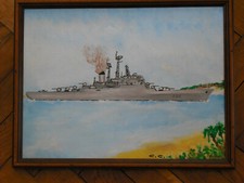 Croiseur  COLBERT 1959 , peinture sur panneau