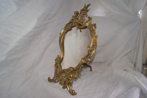 Miroir sur pied bronze fin - pied,