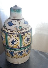 Pied De Lampe Marocaine En Faïence De Fès H 26 Cm