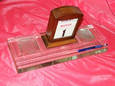 ANTIQUE GLASS DESK CADDY WITH