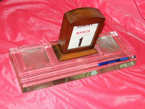 Antique glass desk caddy - caddy, with
