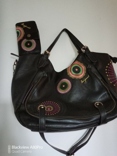 Grand sac noir broderies - grand,