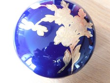 ancienne bonbonnière porcelaine de Limoges bleu de four