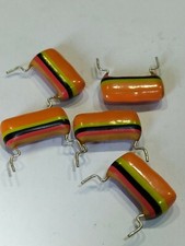 5x Mullard 0.33uF 100V Tropical Fish Audio Grade Tone 330nF Capacitor  CL4/23-30
