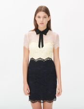 Robe Sandro Rozen Dentelle Jaune Blanche Noir