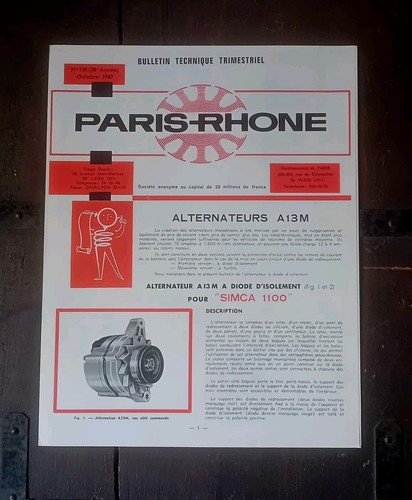 Bulletin paris rhone simca - paris,
