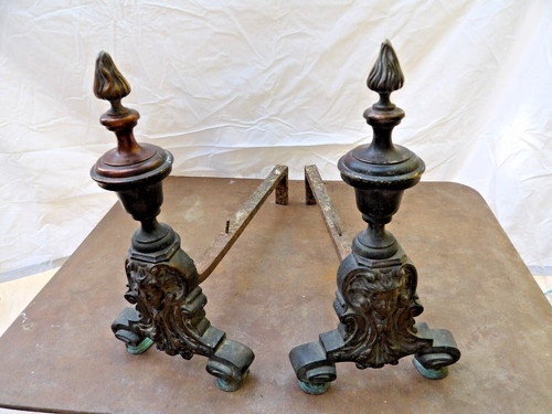 Paire chenets anciens - chenets, en