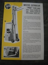 CATALOGUE/BROCHURE MICRO GERBEUR PEG TYPE 1022