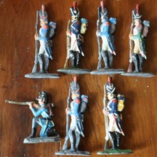 7 anciennes figurines en plomb infanterie NAPOLEON 1ER EMPIRE CBG MIGNOT ?