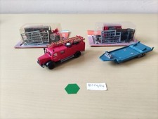 ROCO, 3 CAMIONS DE POMPIERS 1/87e + 1 REMORQUE WIKING INCOMPLÈTE 1/87e