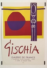 Gischia Galerie de France 1954 Affiche Originale Exposition Abstrait