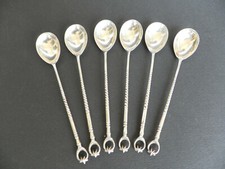 6 petites cuillères en argent massif café caviar style russe silver sterling 