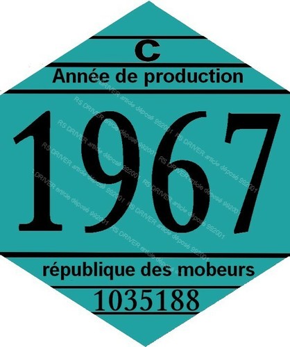 Vignette 1967 pour mobylette - vignette,
