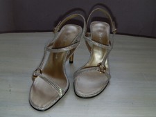 Femme Escarpins Sandales luxe sexy dorées champagne scintillantes talon de 10cm 