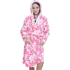 Peignoir En Fleece De Luxe Pour Filles Enfants À Capuche Tie Dye Rose