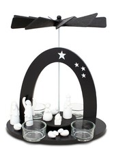 BRUBAKER Pyramide de Noël 22cm Noir per Bougies à Thé - Figurines de Crèche