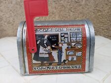 vintage petite boite métal boite aux lettres US déco Gettysburg school