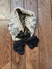 Coiffe Ancienne Bonnet Femme Noir Dentelles 