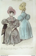 Gravure Costume Parisien 1831 # 2918 (eau forte) Redingote  de gros d'Orient