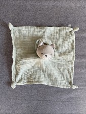 Doudou plat Chat renard capuche lange OBAÏBI  vert Olive TBE